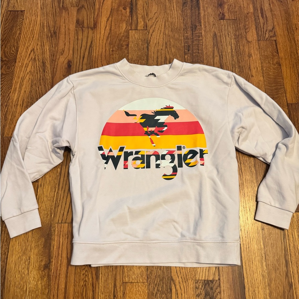 Wrangler Women’s Graphic Crewneck Sweater - White